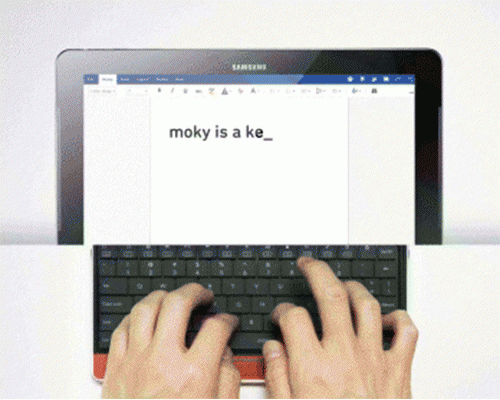 世上第一个带有隐形触摸板的平板电脑蓝牙键盘Moky，只用手势即可人机交互