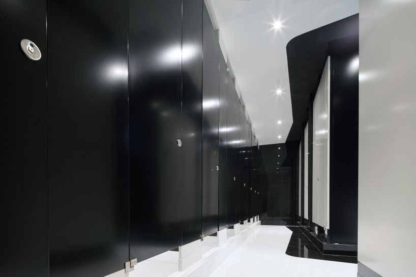 Beyond Future by Alexander Wong Architects (16) - Black & White Restroom