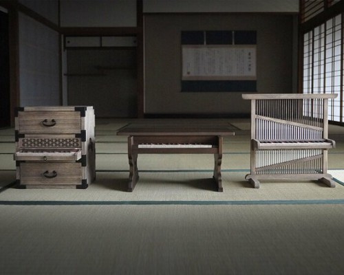 灵感源自传统日式家具的玩具钢琴